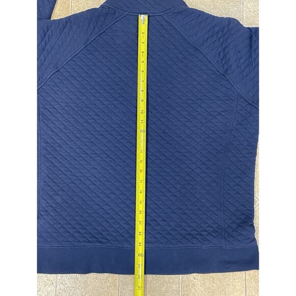 Eddie Bauer Sweater Adult XL Blue Quilted 1/4 Button Long Sleeve Pullover-Casual - Picture 4 of 10